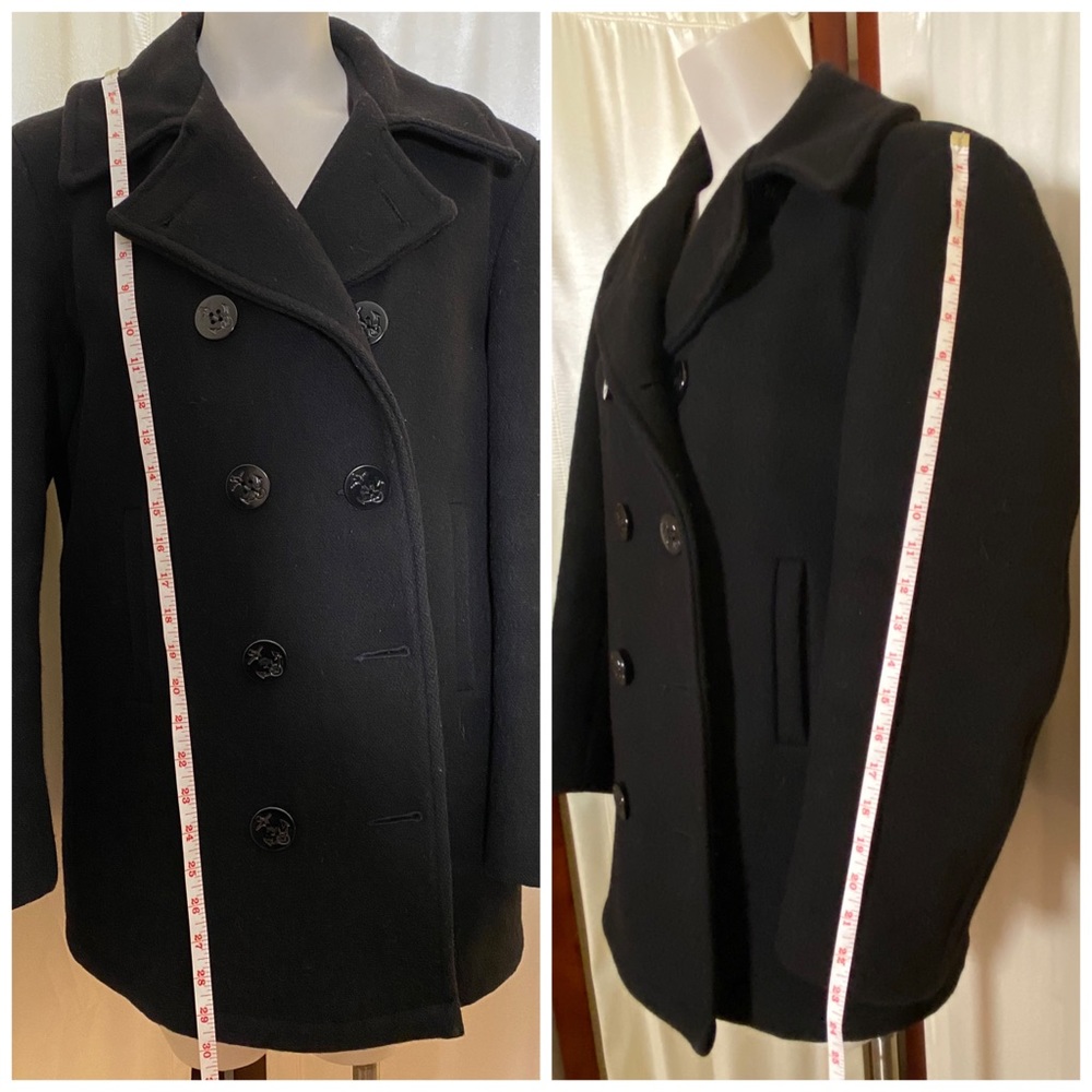 Vintage black wool naval pea coat - Picture 4 of 7